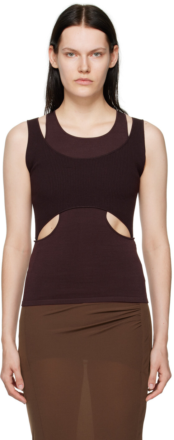 

Коричневая майка Interlink Dion Lee