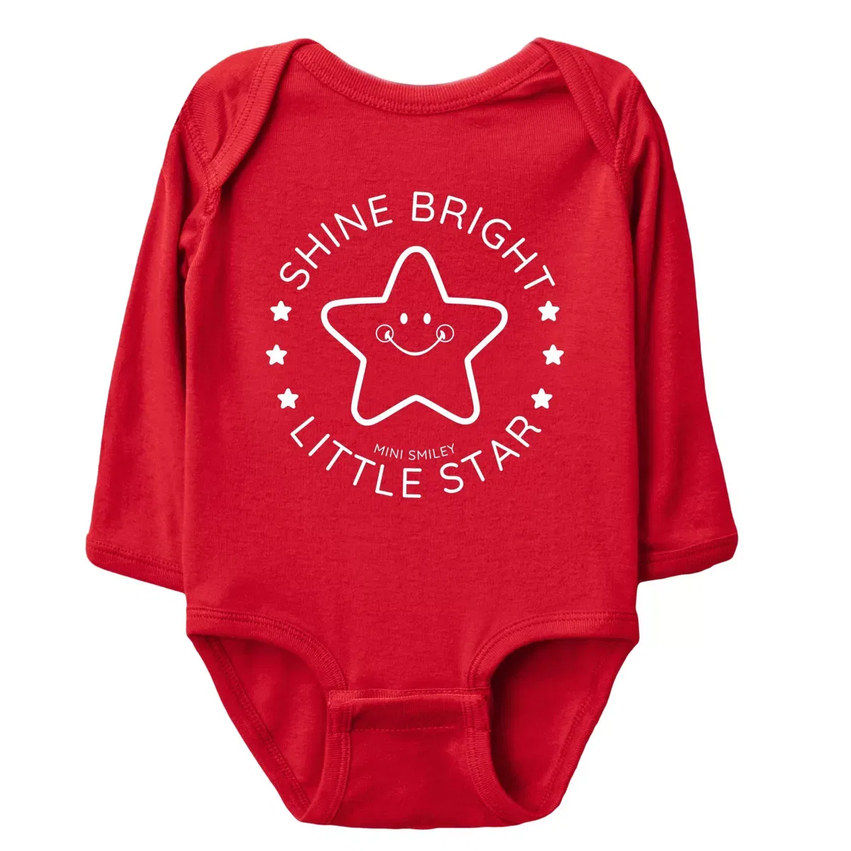 Детское боди с длинным рукавом Mini Smiley Shine Bright Little Star The Juniper Shop, Red