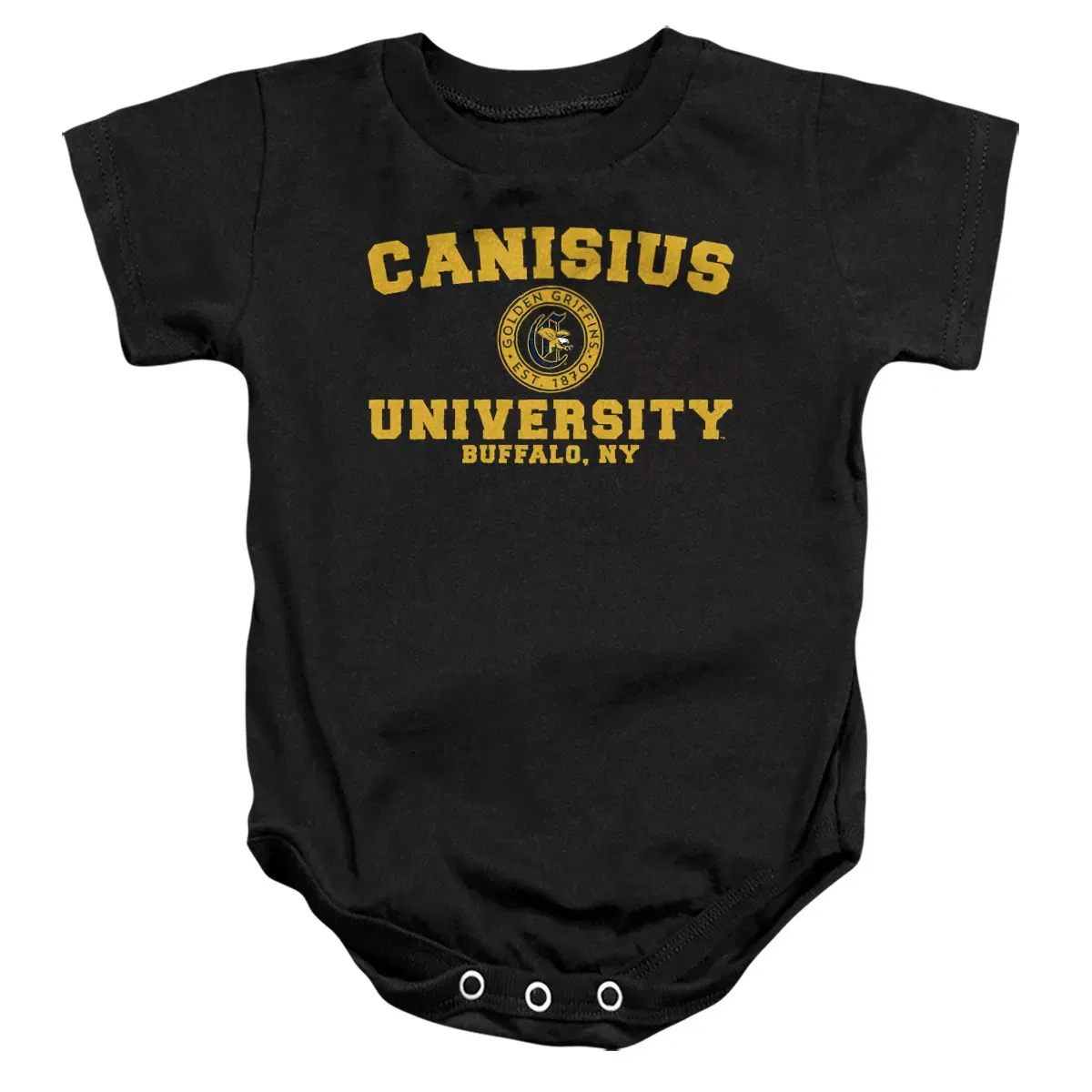 Детский боди-комбинезон с коротким рукавом NCAA Canisius College Circle Logo, Black