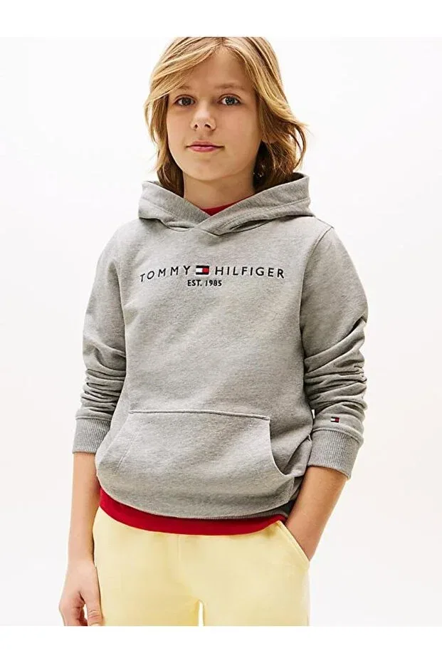 Детское худи для девочек хлопковое Tommy Hilfiger, Gray