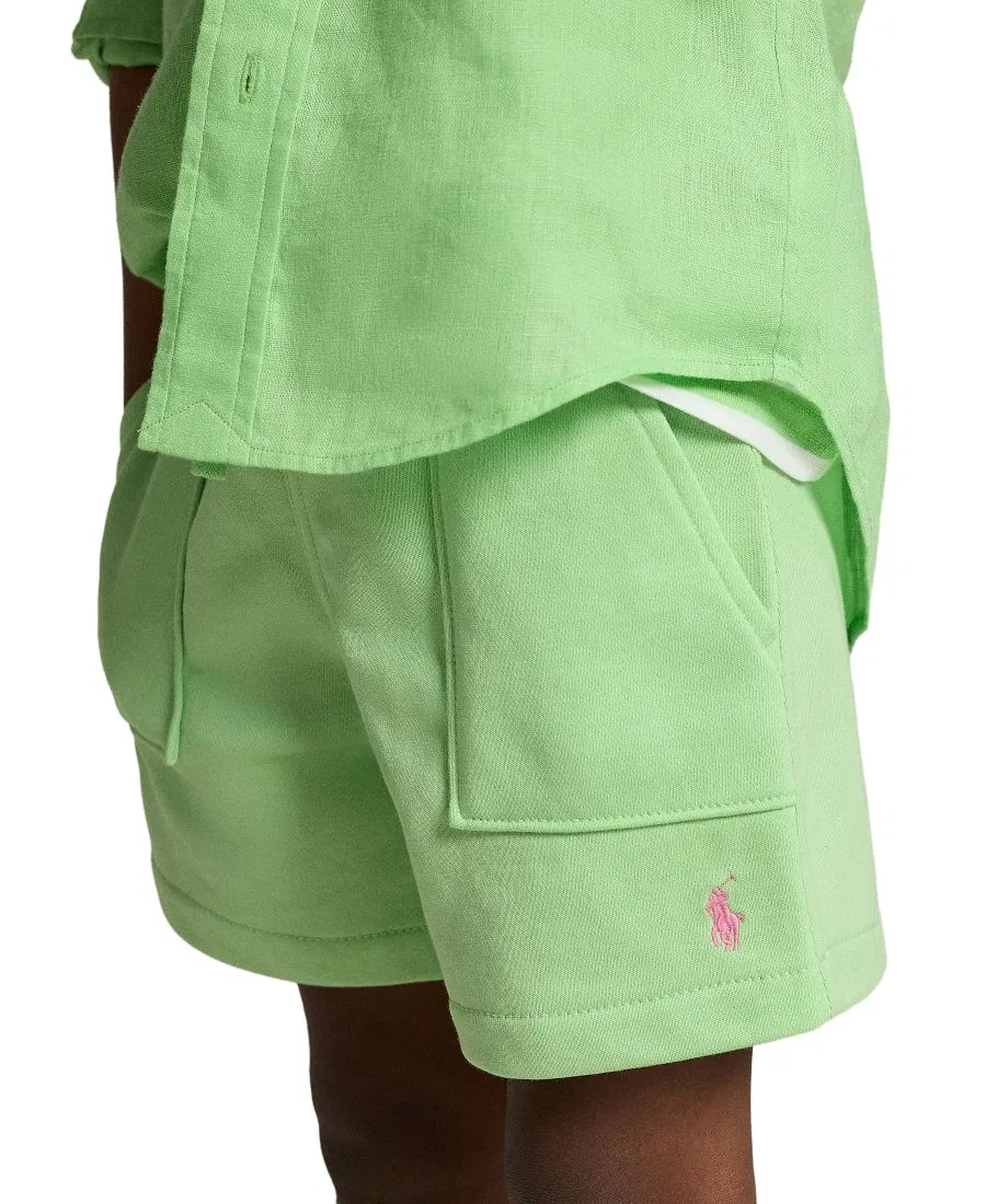Детские шорты из французской махровой ткани, размер 2T-7, на завязках Polo Ralph Lauren, лаймовый — фото 3