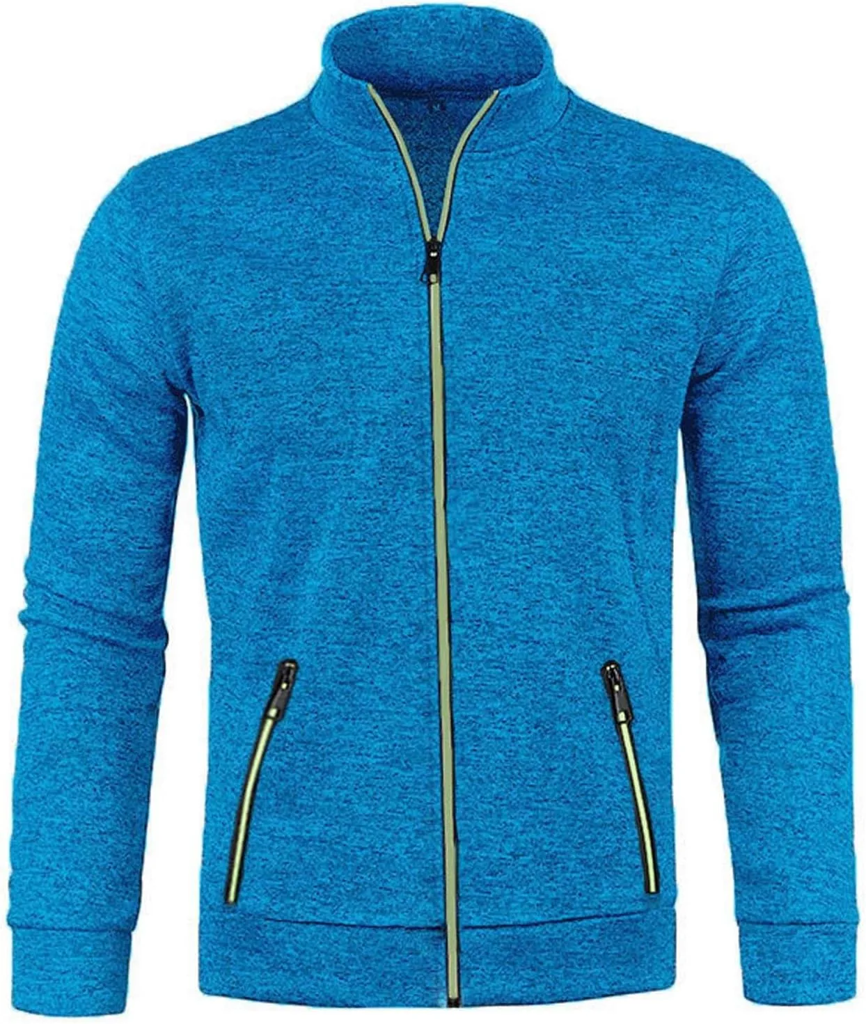 

Мужской кардиган-свитер на молнии с длинным рукавом и отложным воротником QUNPIU