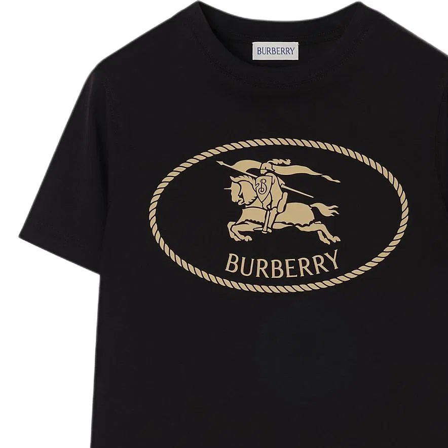 Футболка детская хлопковая Burberry Black — фото 4