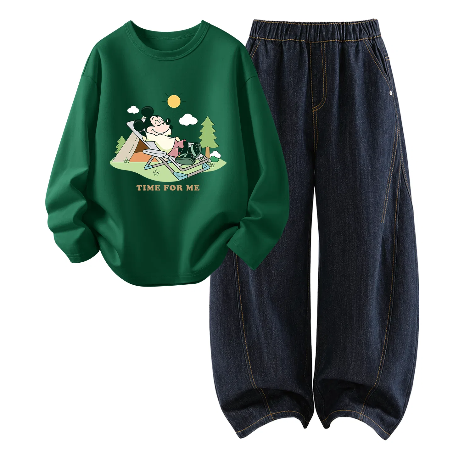 Детский спортивный костюм с принтом Vintage Green/Denim Black Blue, Disney