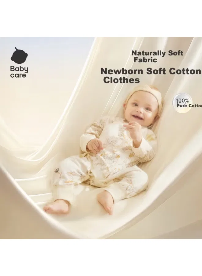 Боди-комбинезон с длинным рукавом из хлопка для новорожденных Babycare, розовый