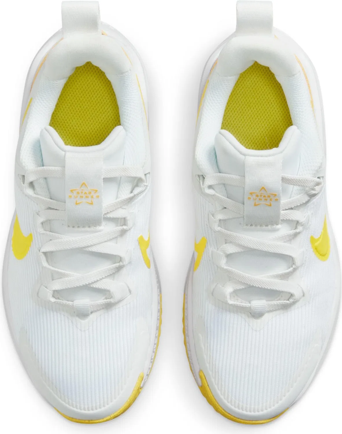 Детские кроссовки для мальчиков с закрытым носком Star Runner 4 NIKE, Summit White Opti Yellow Vivid Sulf — фото 3
