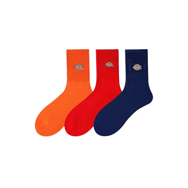 Детские носки до колена с принтом, 3 пары, Dickies, Orange/Red/Dark Blue