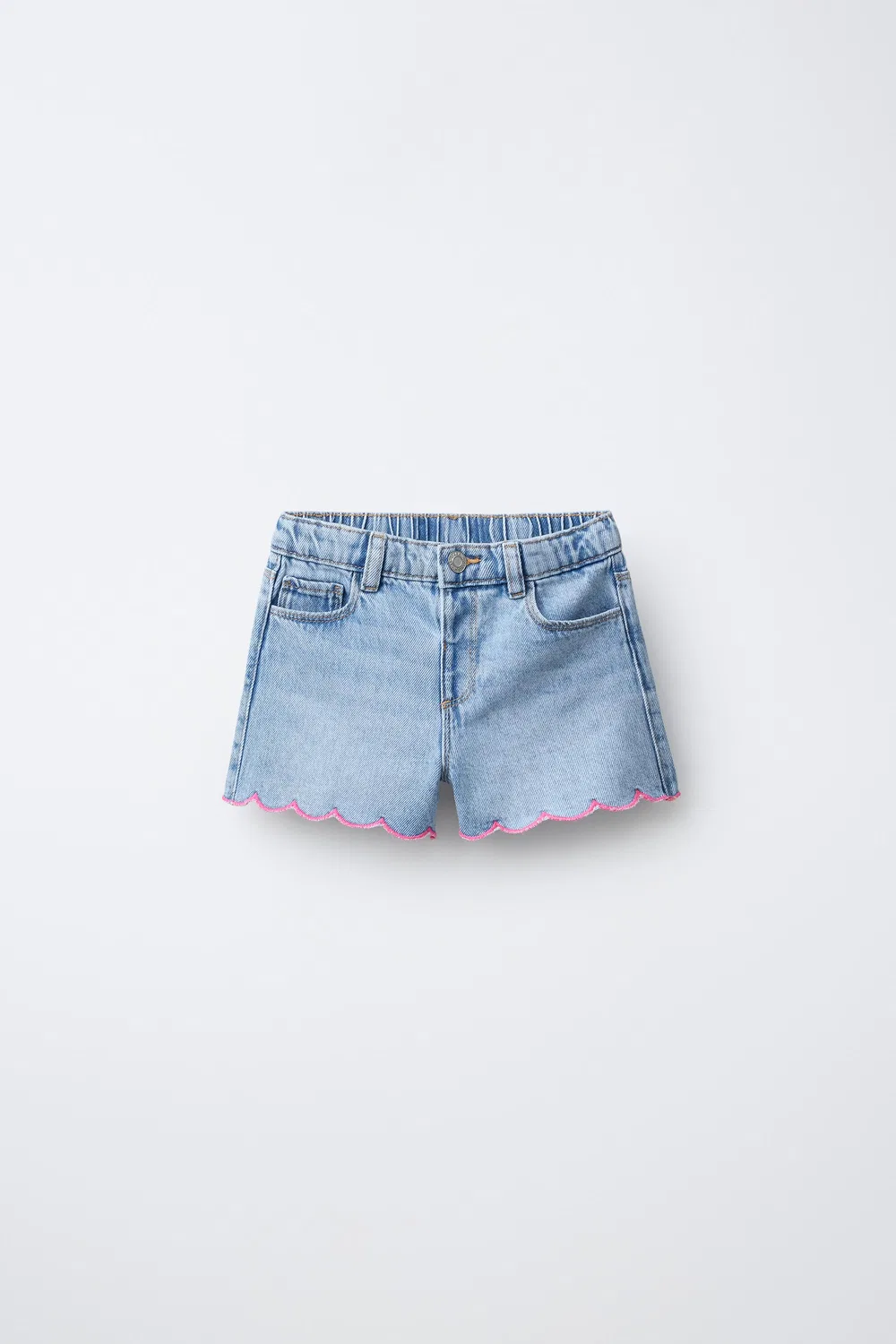 Волнистые джинсовые шорты-бермуды ZARA, Mid-Blue