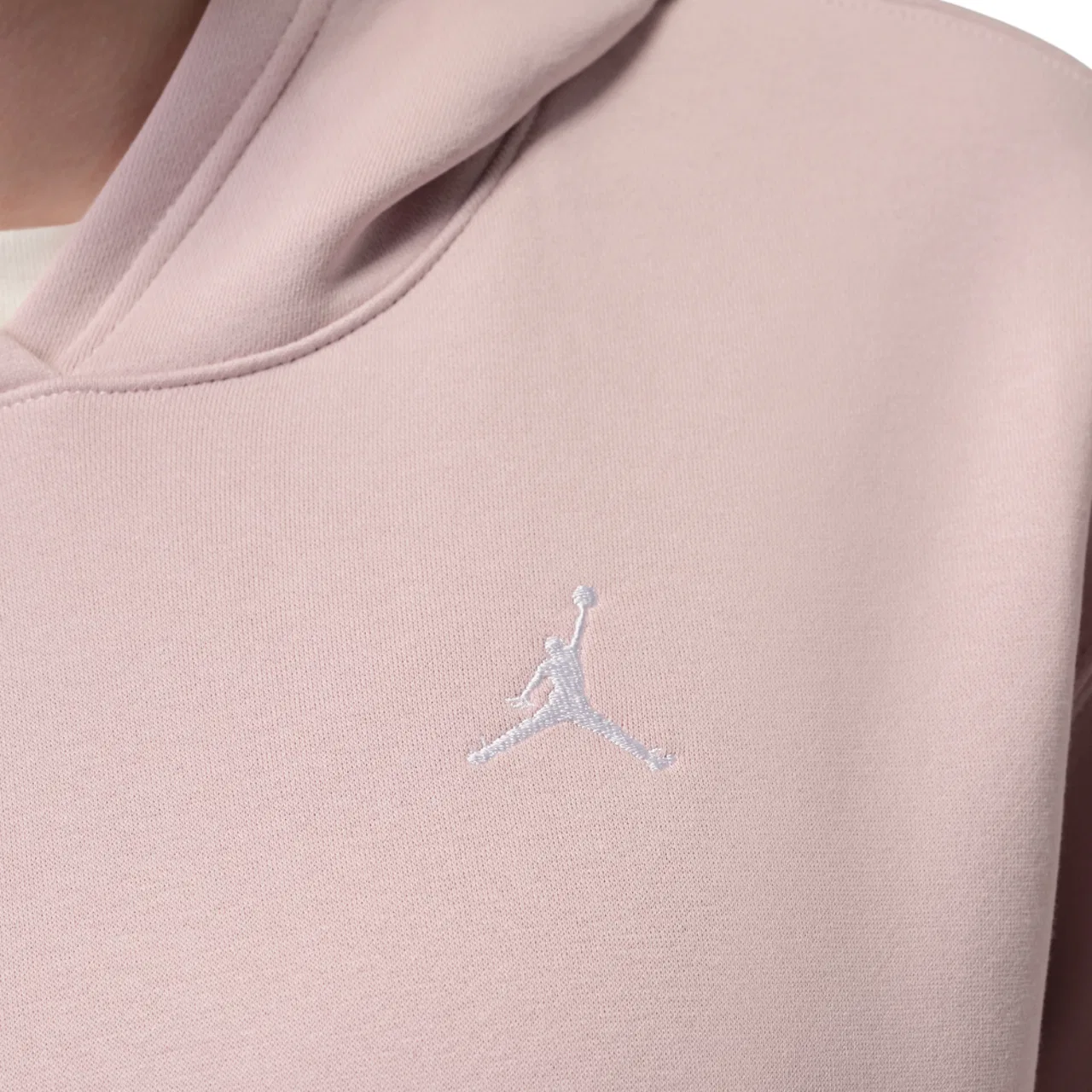 Женская толстовка с капюшоном Brooklyn Fleece Pullover 24 Jordan, цвет White/Particle Rose — фото 4