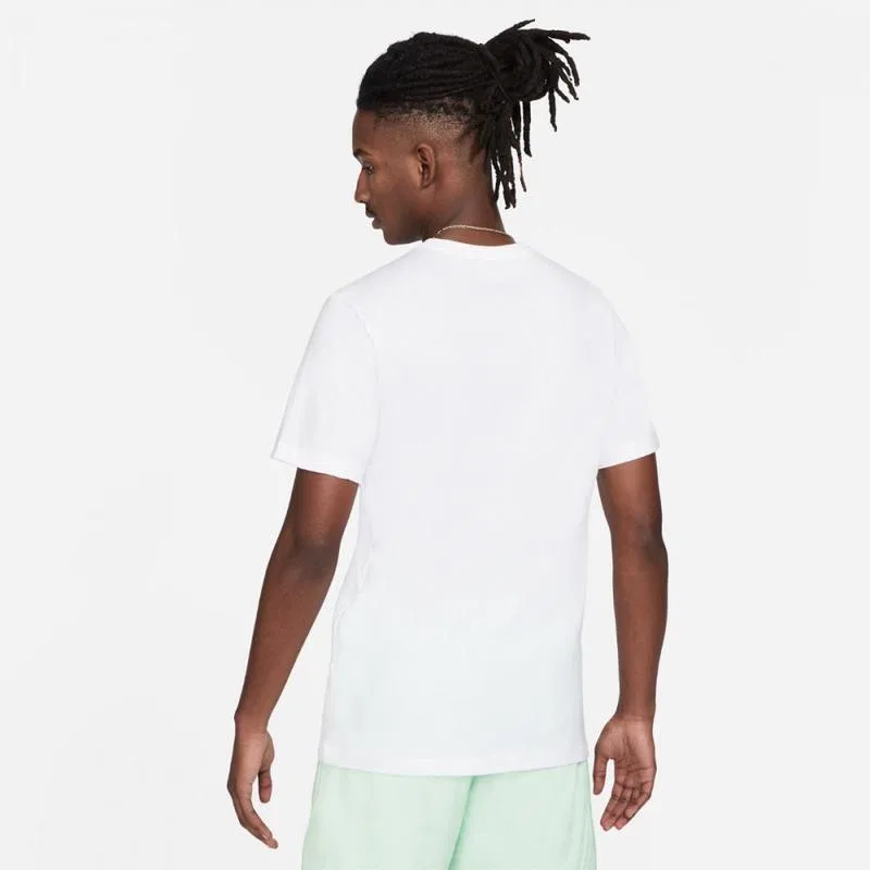 Мужская хлопковая футболка с принтом Just Do It Nike, Weiss — фото 3