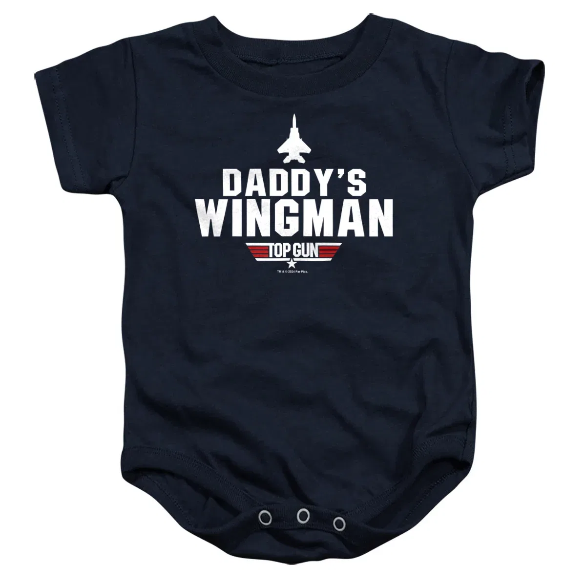 Детское боди с коротким рукавом Daddys Wingman Top Gun, Navy
