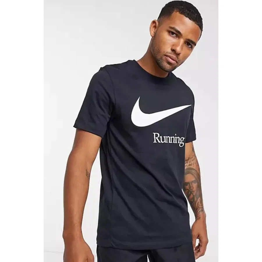Футболка с принтом Dri-Fit Running Dry Run Chest Logo Nike, Черный