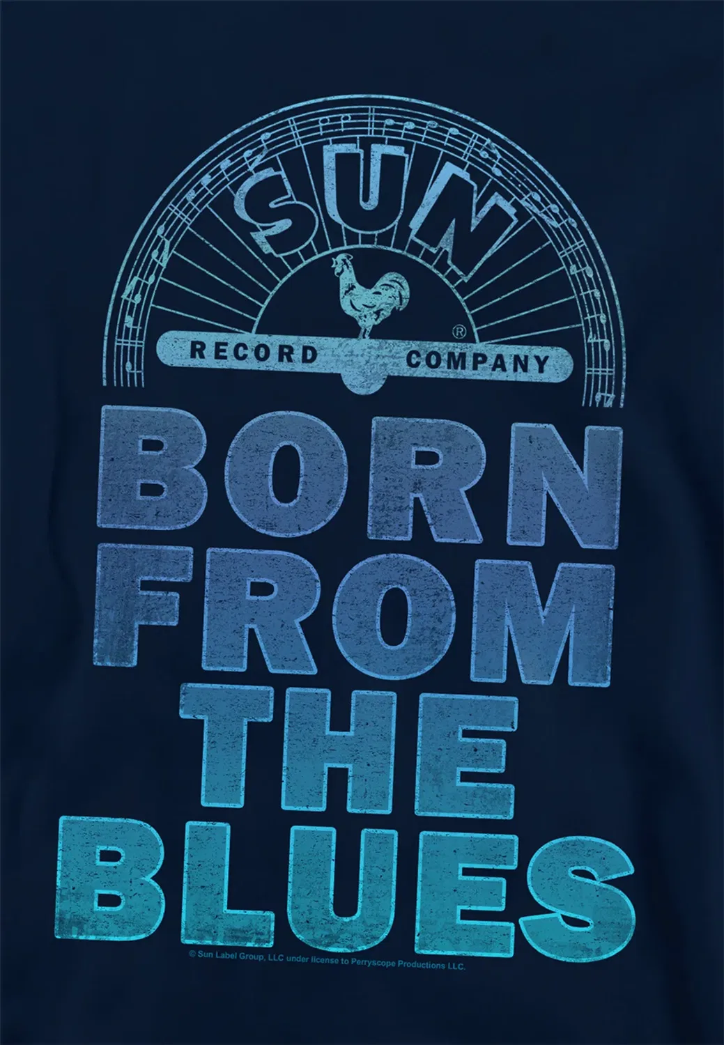 Детский худи с принтом Born from the Blues Sun Records, Navy — фото 2