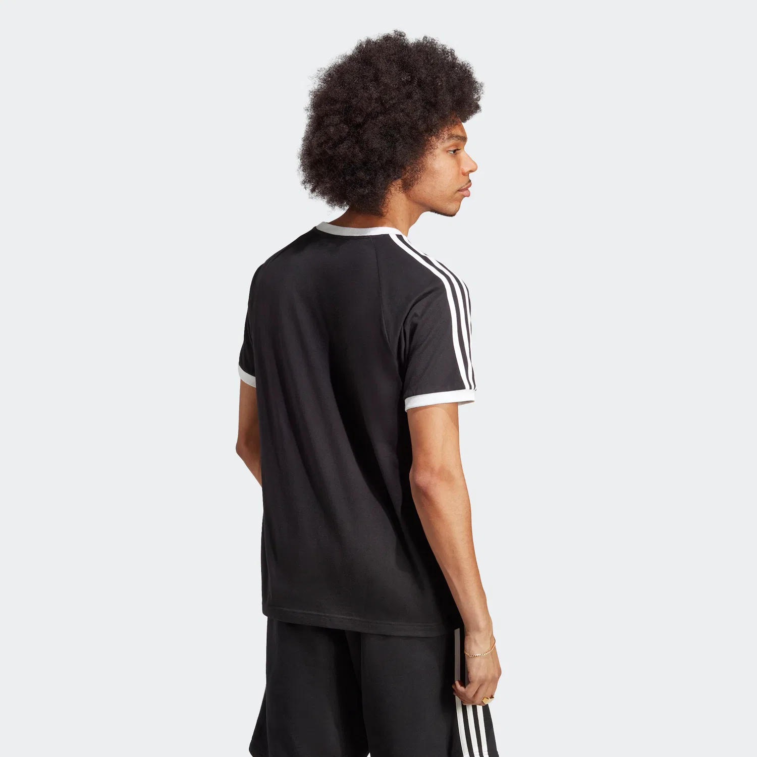Мужская классическая футболка с тремя полосками Adidas Originals, Black — фото 2