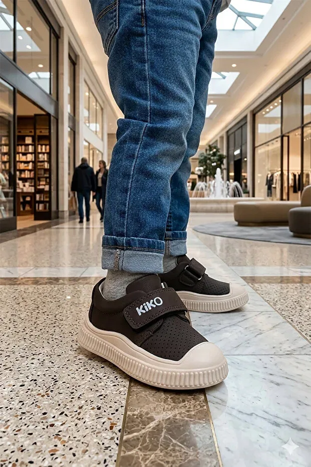 Детские повседневные туфли для мальчиков на липучке Kiko Kids, Brown — фото 3