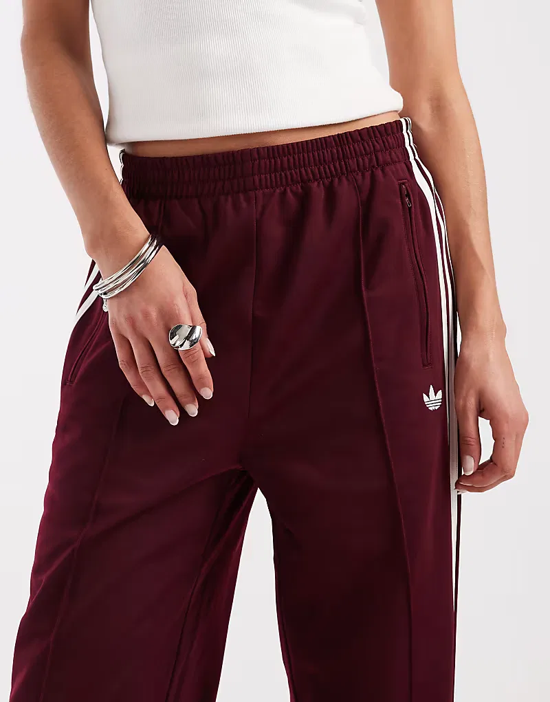 Свободные спортивные брюки Adidas Originals Firebird, бордовый и, кремовый — фото 3