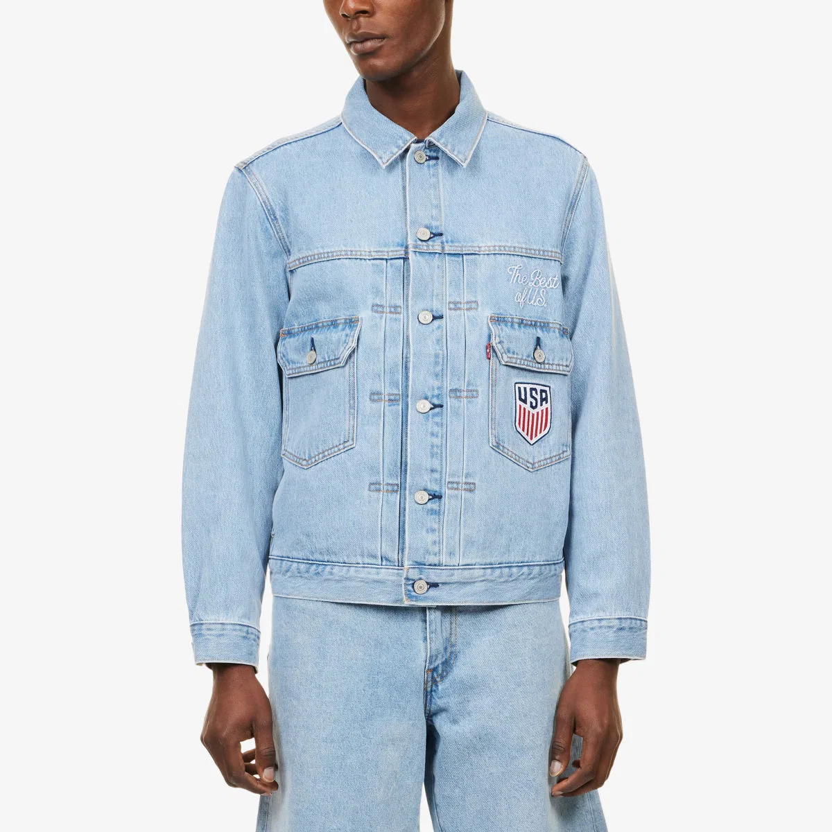 Джинсовая куртка-тракер levi's x world cup usa soccer type ii Levis, мультиколор — фото 3