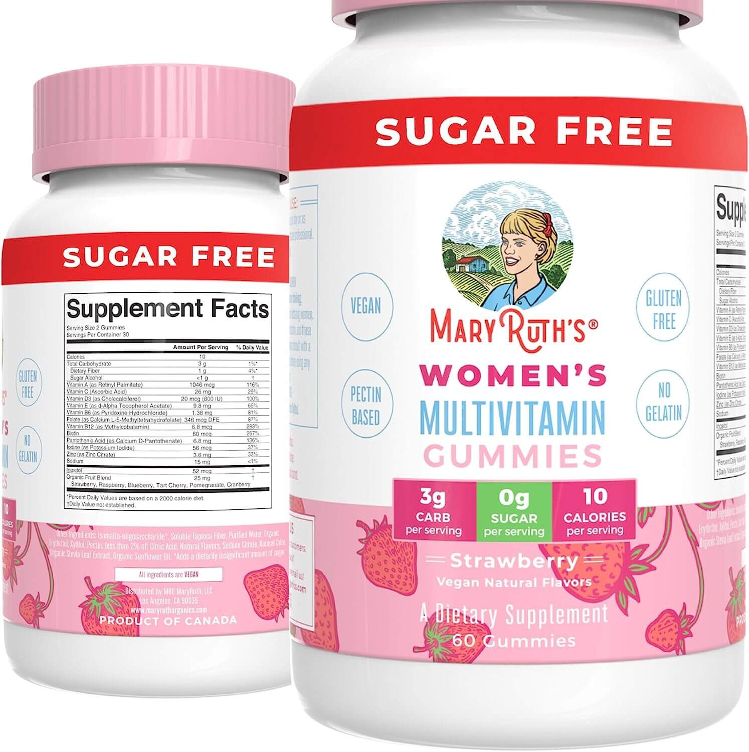 

Витаминные жевательные конфеты MaryRuth Organics Women's Multivitamin Gummies со вкусом клубники, 60 штук