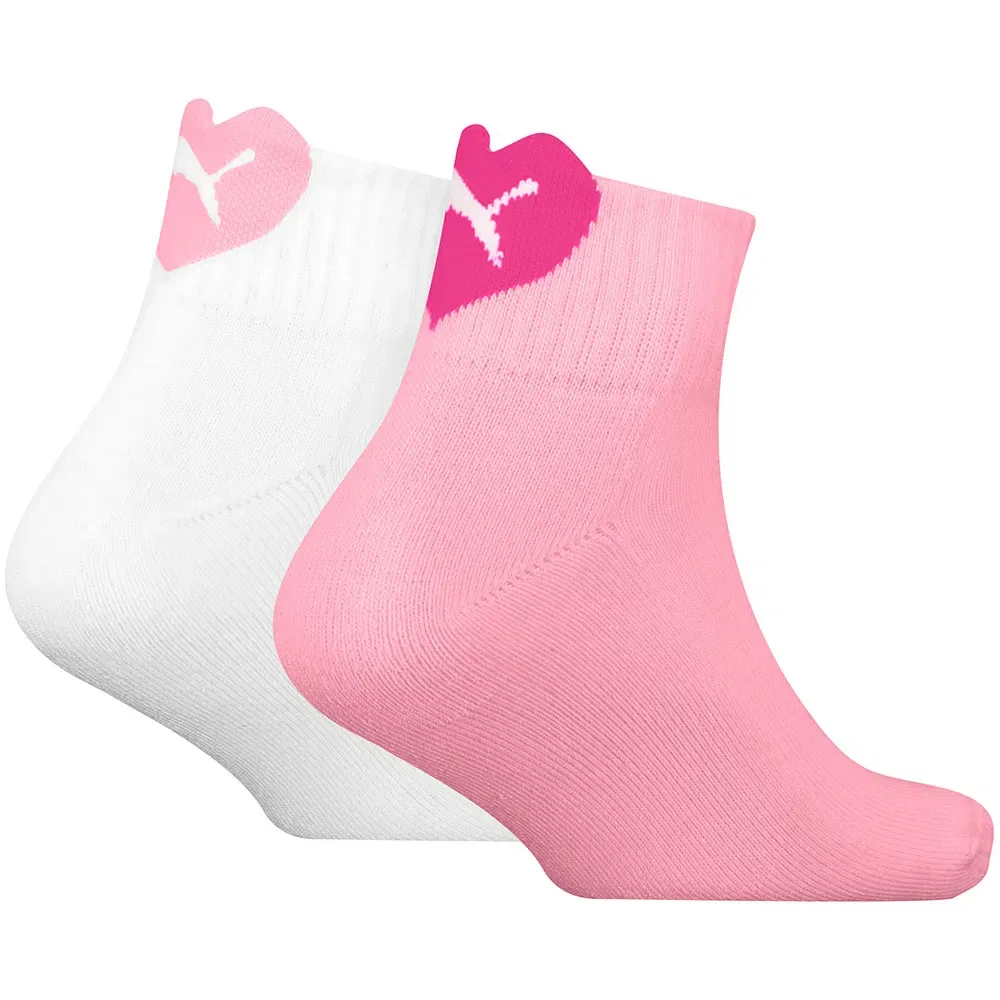 Носки Puma Heart Logo Quarter 2 пары, белый — фото 2