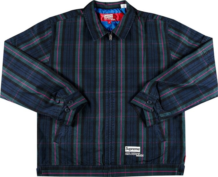 

Куртка Supreme x Junya Watanabe x Comme des Garçons MAN Printed Work Jacket 'Navy Plaid', синий