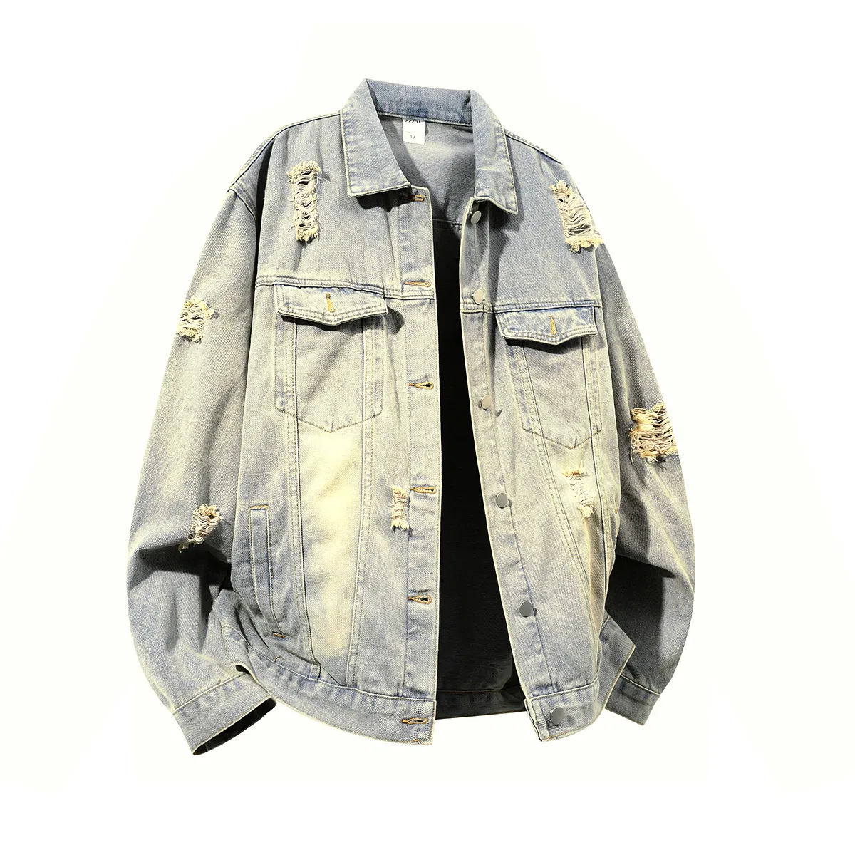 Детское джинсовое пальто с воротником GWAF, Black Basic — фото 3
