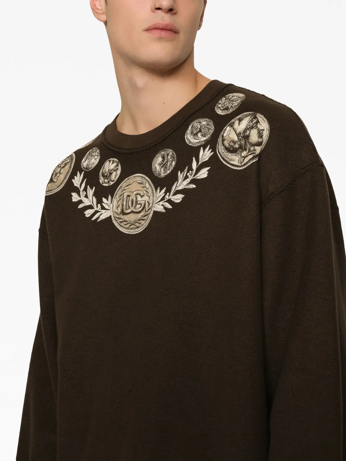 Толстовка с графическим принтом Dolce & Gabbana, коричневый — фото 3