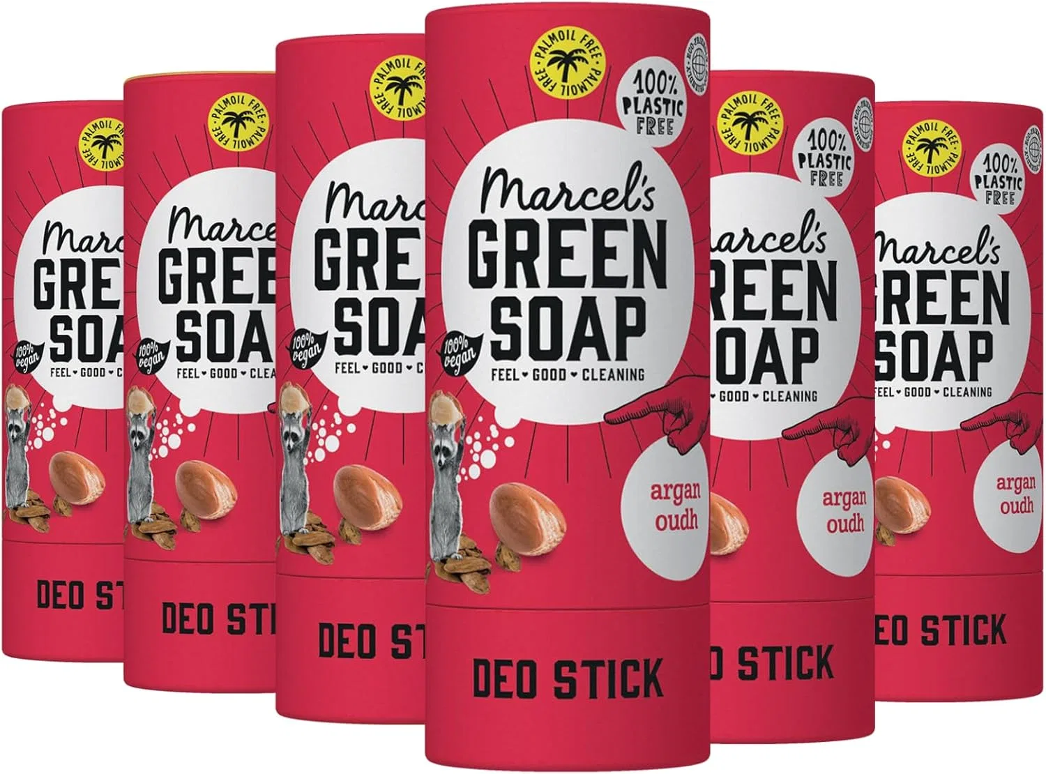 Дезодорант-стик Argan & Oudh Marcel's Green Soap, набор 6 шт, 40 г