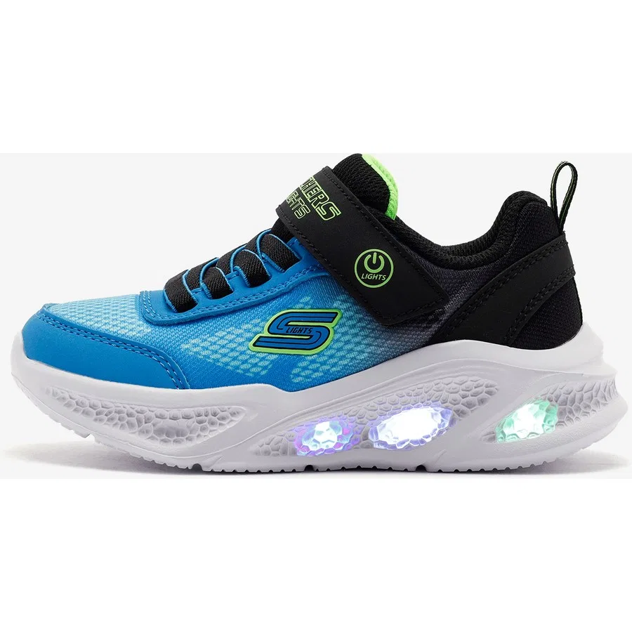 Кроссовки детские с подсветкой Meteor-Lights Krendox Skechers, Черный — фото 2