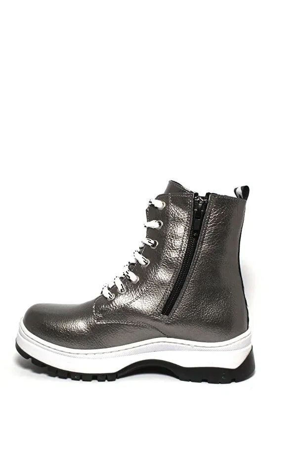 Детские ботинки для девочек с коротким каблуком Trekking non-slip sole light comfortable daily children's boots Byş Moda, Platinum — фото 2