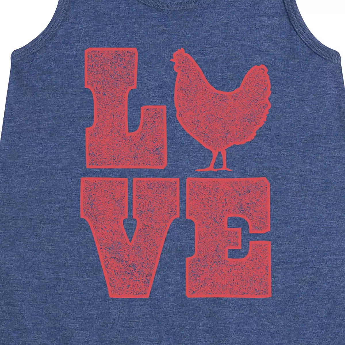 Детское платье-трапеция без рукавов с принтом Love Chicken Instant Message, Heather Navy — фото 2