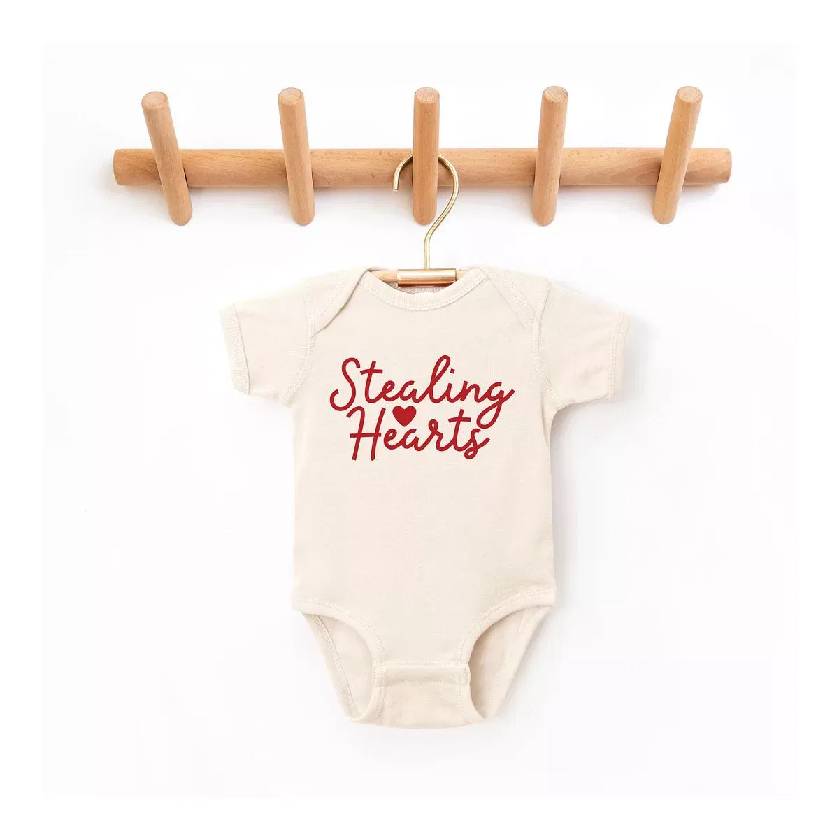 Детский боди с коротким рукавом Stealing Hearts Cursive The Juniper Shop, Natural
