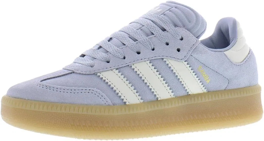 Детские кроссовки для мальчиков с контрастными полосами Samba XLG J Undefined's 3-Stripes Retro Contrast 70S, Halo Silver/Off White/Gum
