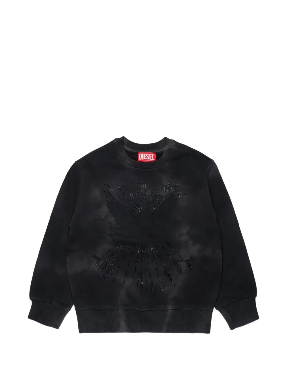 Толстовка со стразами и графичным принтом Diesel Kids, черный
