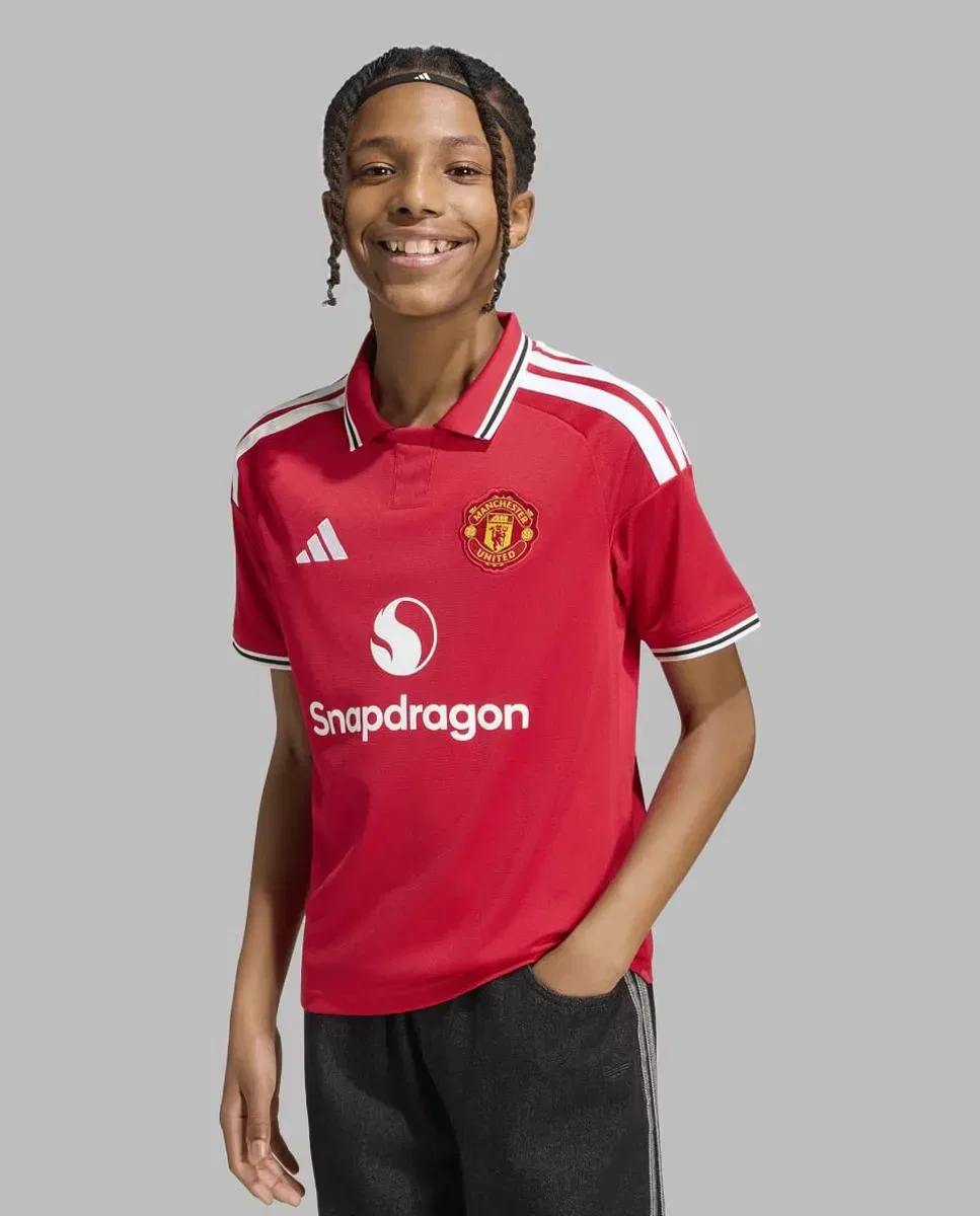Детская футболка для мальчиков с длинным рукавом Manchester United FC 2026/2027 Adidas, Красный — фото 3