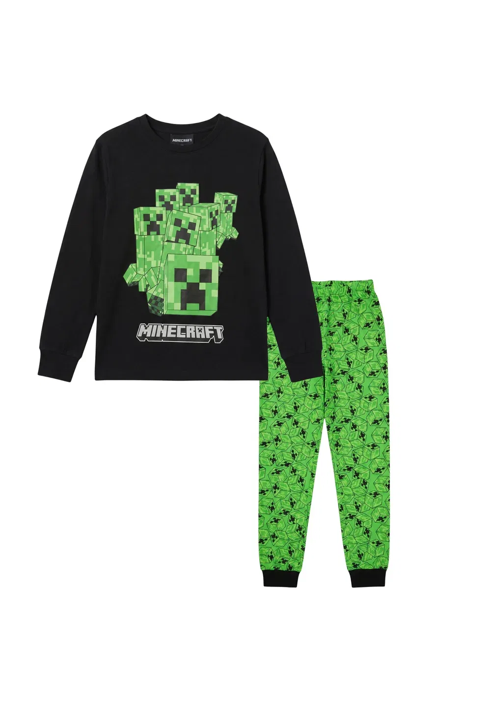 Майнкрафт крипер jungen schlafanzug пижама лангарм - пижамный комплект Fabelkids, Schwarz