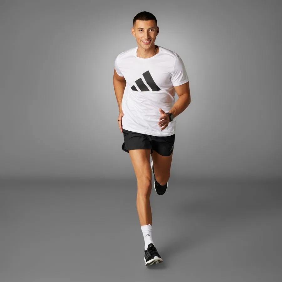 Спортивная футболка с принтом Run It Tee adidas, Белый — фото 2