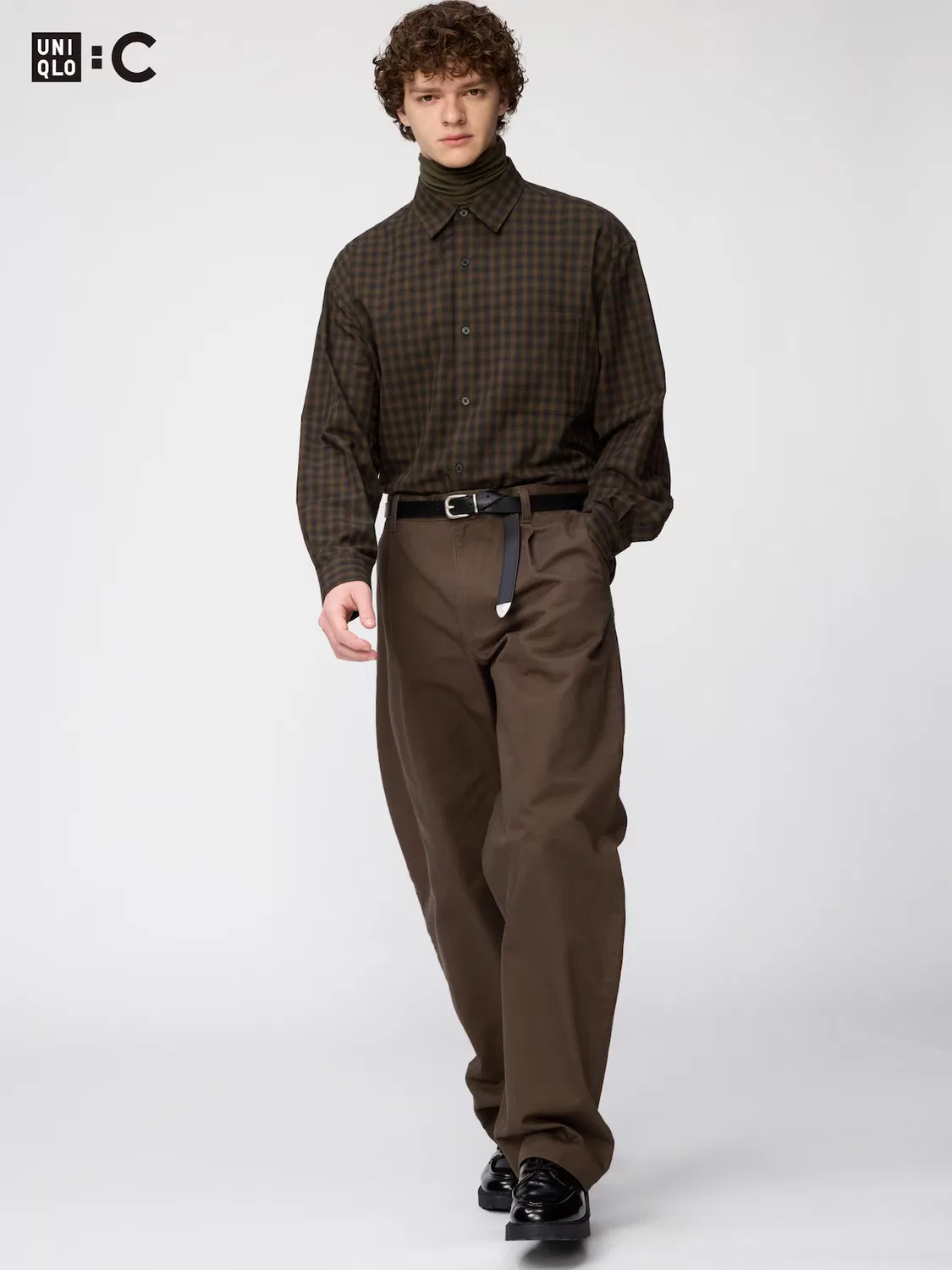 Брюки Uniqlo, длинные, коричневые