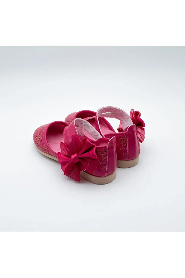 Детские балетки для девочек с принтом Arçın Shoes, Fuchsia — фото 2