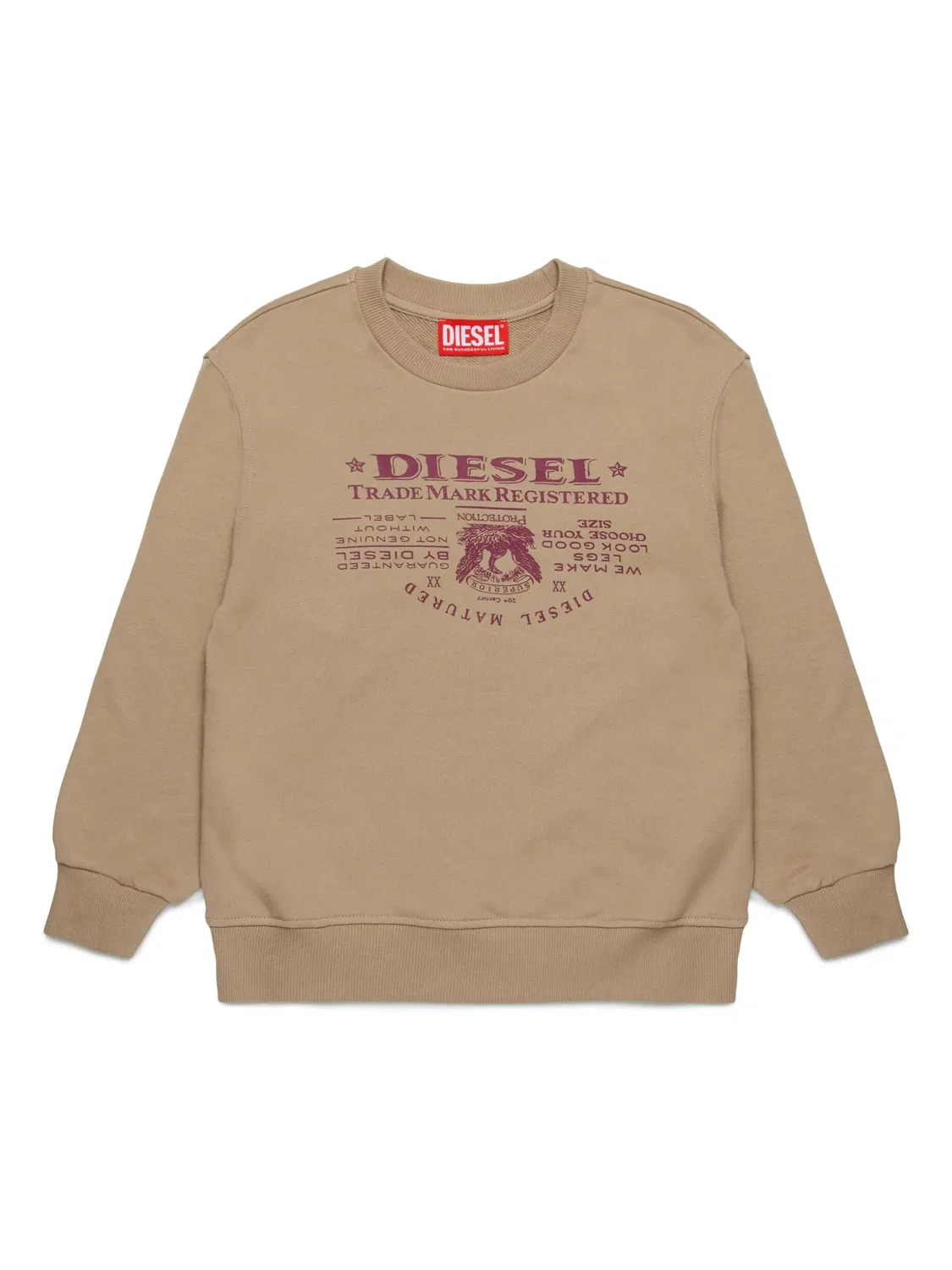 Толстовка с логотипом Diesel, коричневый
