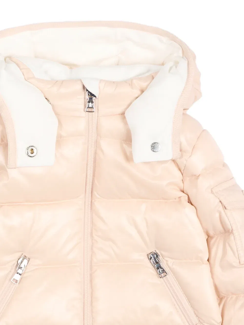 Пуховик Bady с капюшоном Moncler Enfant, бежевый — фото 3