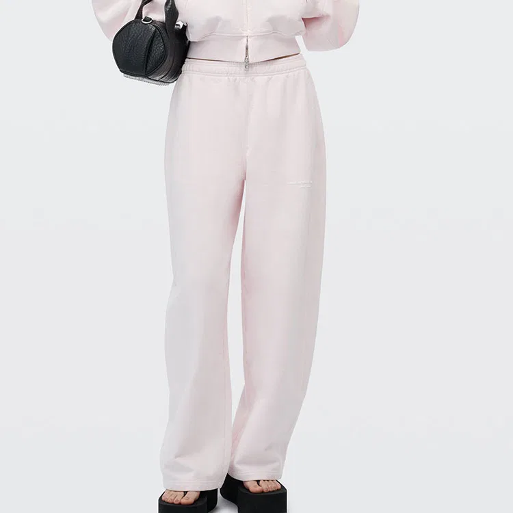 Женские широкие трикотажные спортивные штаны Alexander Wang, Washed Light Pink — фото 3