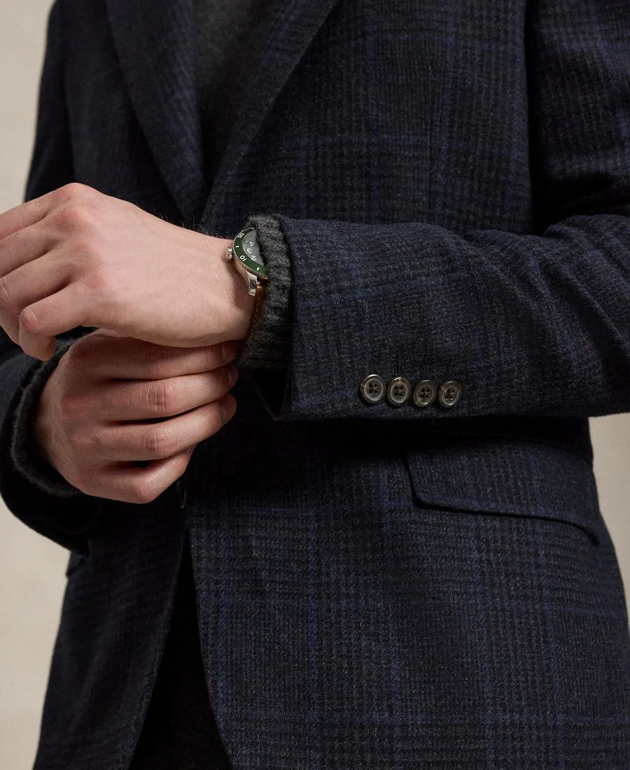 Пиджак Glen Plaid Modern Fit Polo Ralph Lauren, Navy Dark Navy Washed Blue Steel Blue — фото 4