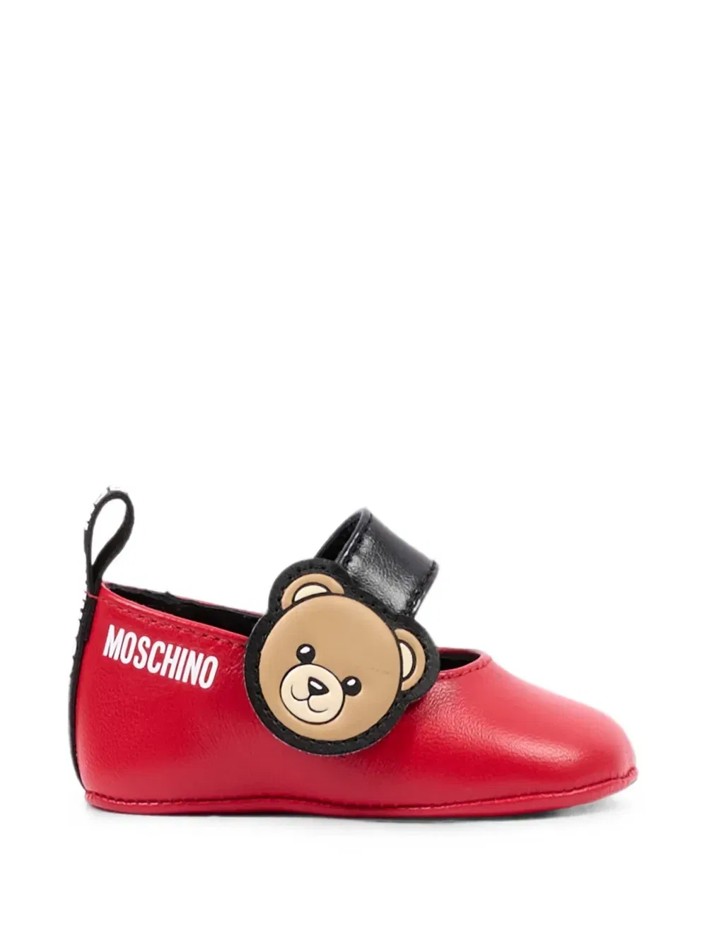 Балетки на липучке «Мишка Тедди» Moschino Kids, красный