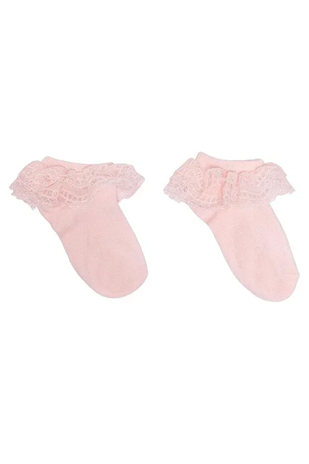 Детские носки для девочек с вышивкой набор Ebebek Hello Baby, Pink
