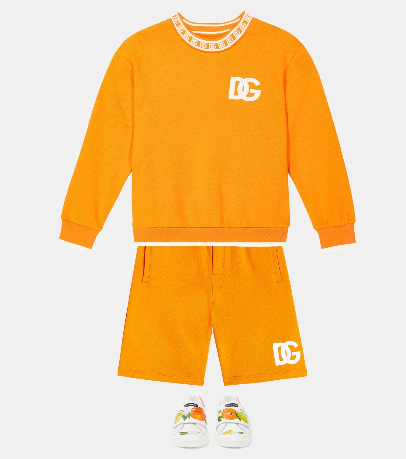 Толстовка хлопковая Dolce&Gabbana Kids, оранжевый — фото 2
