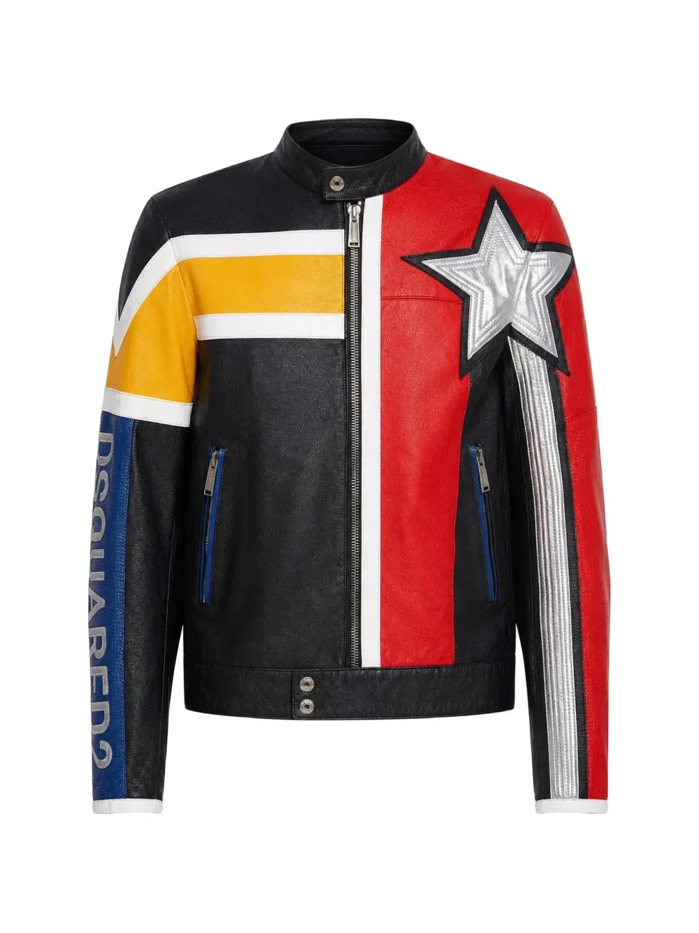 Кожаная байкерская куртка Caten Dsquared2, черный