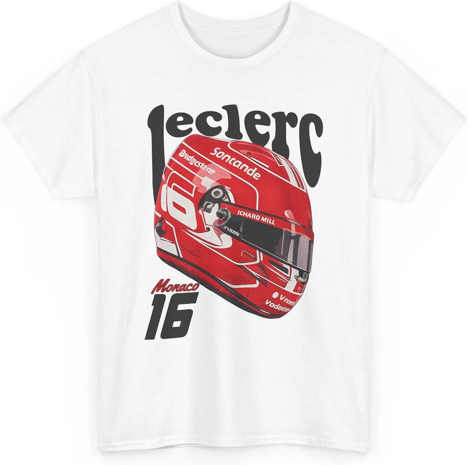Мужская футболка с принтом Leclerc, белый