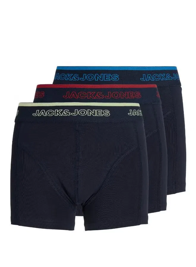 Трусы-боксеры хлопковые комплект из 3 штук Jack & Jones Junior, голубой
