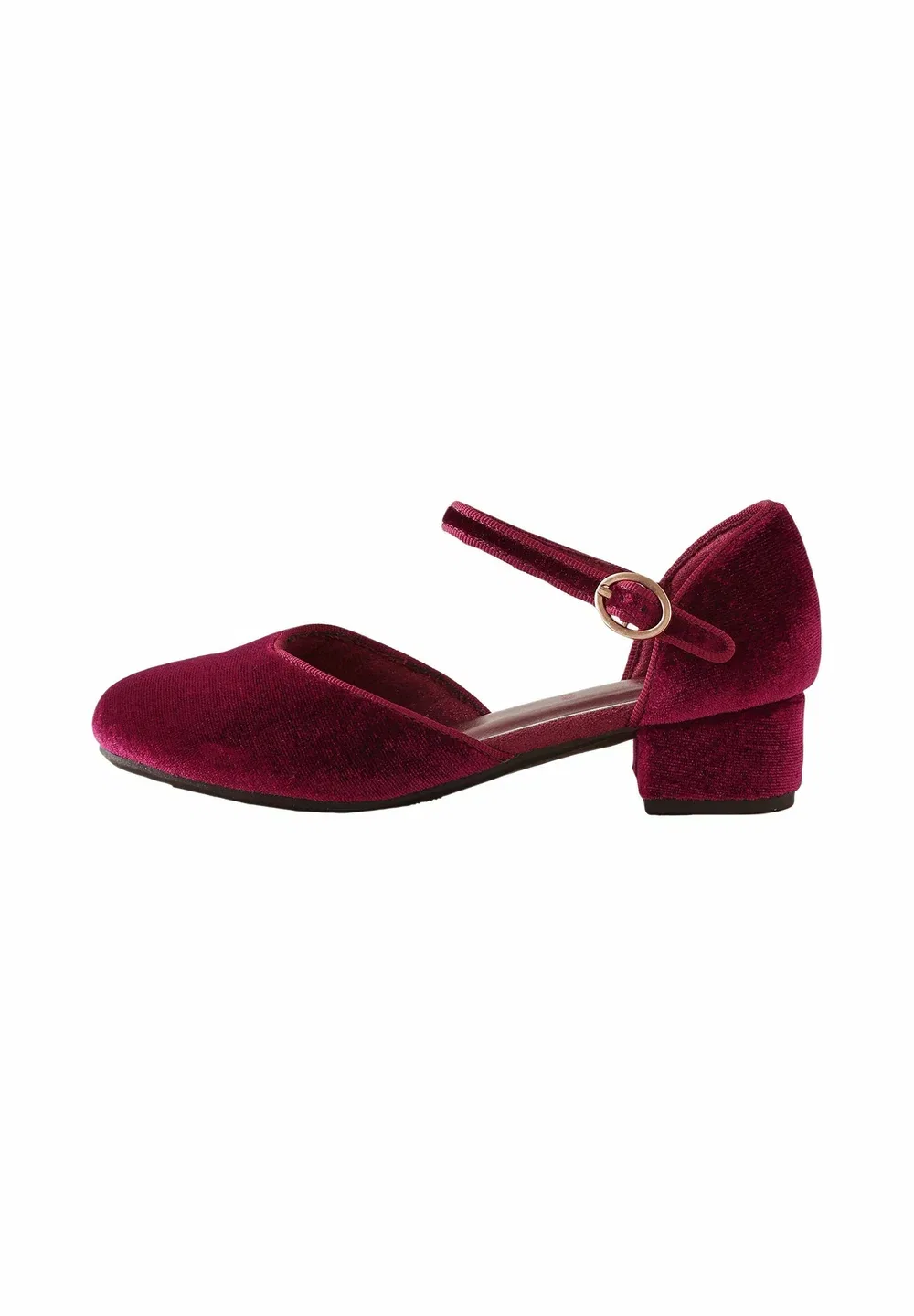 Балетки с ремешком на щиколотке Next, Burgundy Red Velour