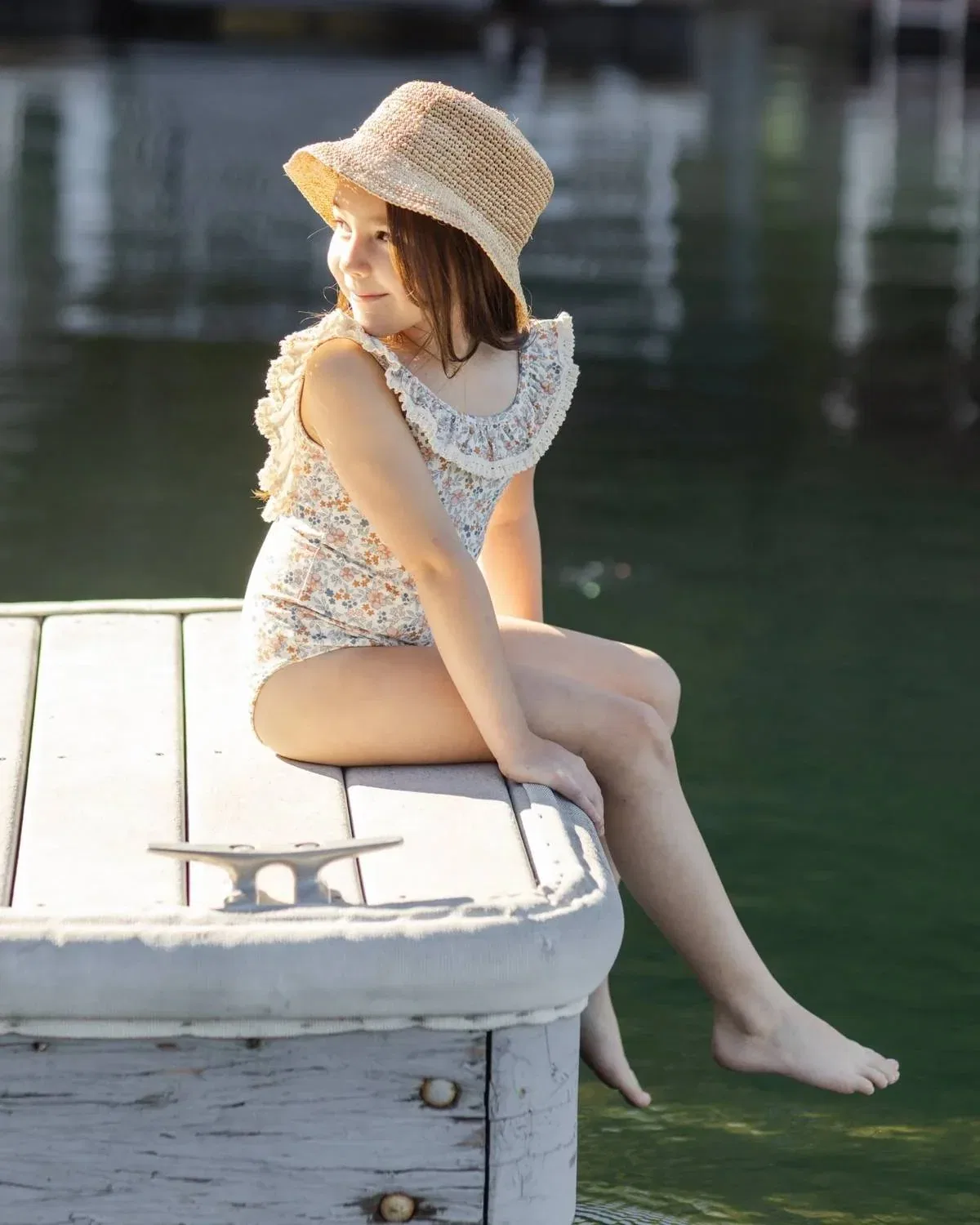 Детский купальник для девочек с оборкой Margaret One-Piece Rylee + Cru, Flower Field — фото 4